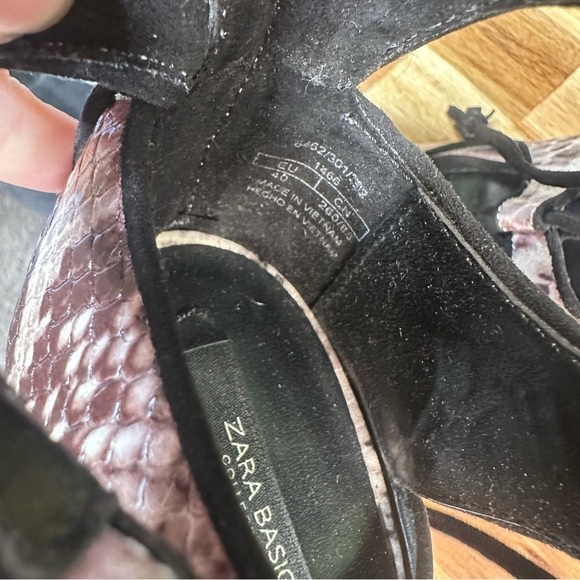 Zara lace up snake skin heels euc - Picture 8 of 11